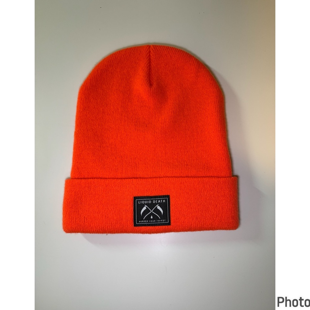 Liquid Death Orange Beanie
